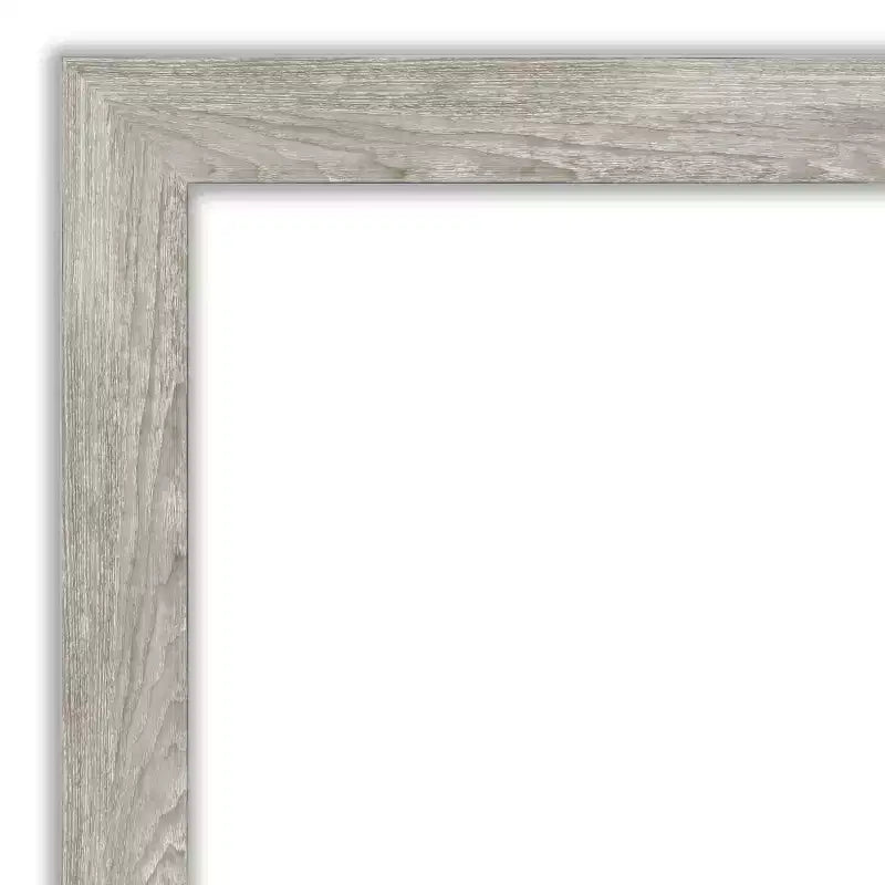 22" x 28" Non-Beveled Dove Gray Wash Narrow Wall Mirror - Amanti Art: Modern Rectangle, Polystyrene Frame, Wall Mounted