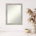 22" x 28" Non-Beveled Dove Gray Wash Narrow Wall Mirror - Amanti Art: Modern Rectangle, Polystyrene Frame, Wall Mounted