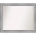32" x 26" Non-Beveled Flair Polished Nickel Wall Mirror - Amanti Art: Modern Rectangle, Includes Mounting Hardware