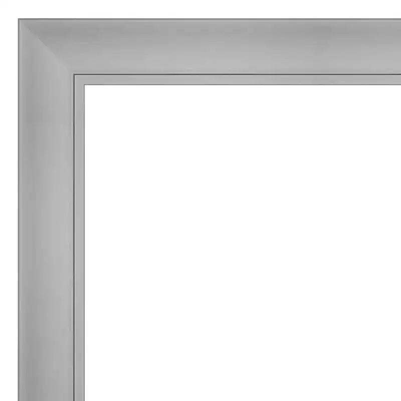 32" x 26" Non-Beveled Flair Polished Nickel Wall Mirror - Amanti Art: Modern Rectangle, Includes Mounting Hardware