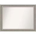 44" x 33" Non-Beveled Parlor Silver Wall Mirror - Amanti Art: Modern Rectangle, Polystyrene Frame, Includes Mount Hardware