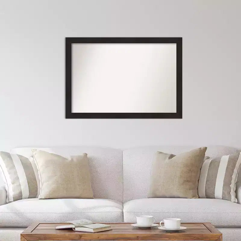 40" x 28" Non-Beveled Furniture Espresso Narrow Wall Mirror - Amanti Art