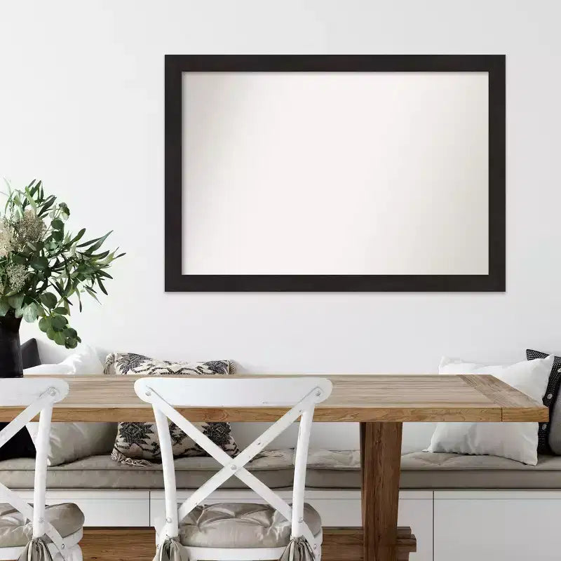 40" x 28" Non-Beveled Furniture Espresso Narrow Wall Mirror - Amanti Art
