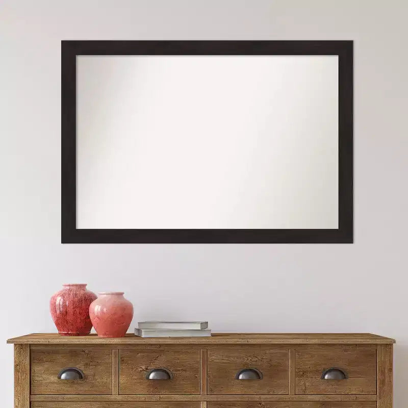 40" x 28" Non-Beveled Furniture Espresso Narrow Wall Mirror - Amanti Art