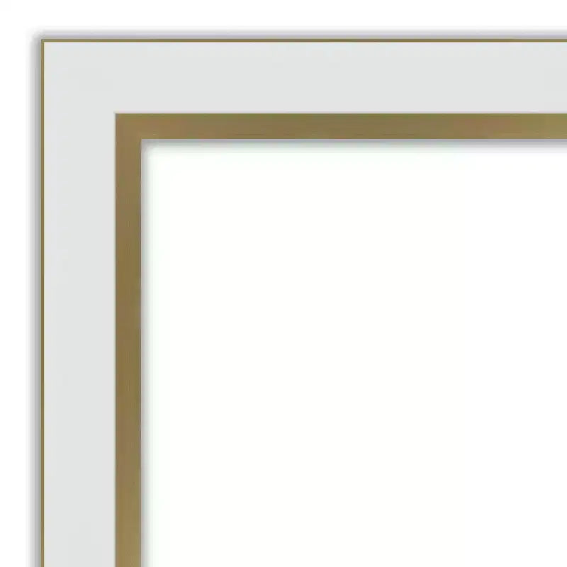 29" x 29" Non-Beveled Eva White Gold Narrow Wall Mirror - Amanti Art: Modern Square, Polystyrene Frame