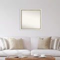 29" x 29" Non-Beveled Eva White Gold Narrow Wall Mirror - Amanti Art: Modern Square, Polystyrene Frame