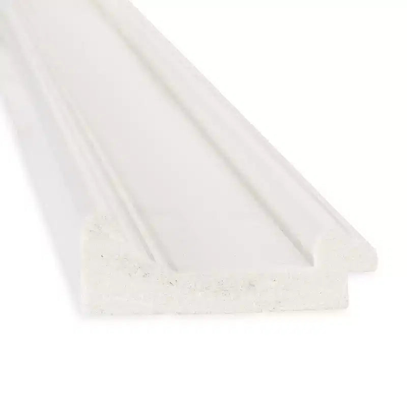 30" x 66" Non-Beveled Ridge White Full Length Floor Leaner Mirror - Amanti Art