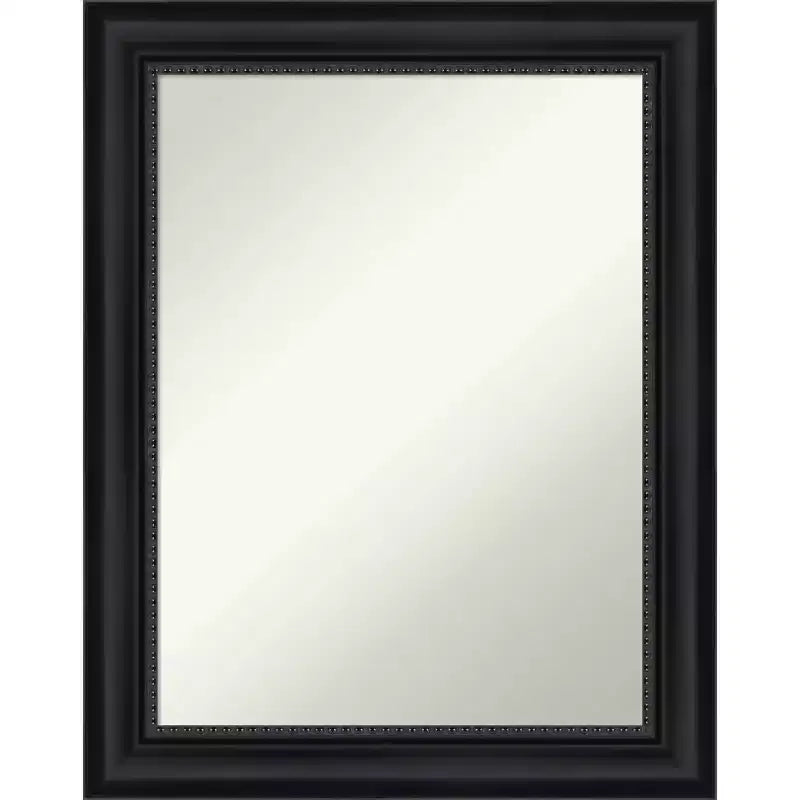 23" x 29" Non-Beveled Astor Black Wall Mirror - Amanti Art: Modern Rectangular, Decorative, Frame Included