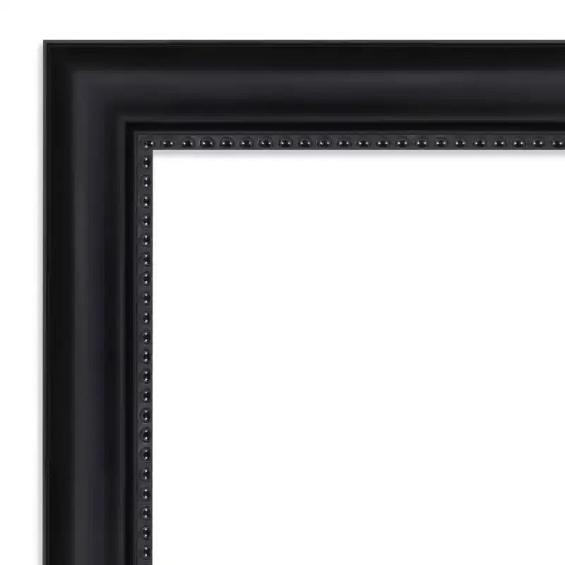 23" x 29" Non-Beveled Astor Black Wall Mirror - Amanti Art: Modern Rectangular, Decorative, Frame Included