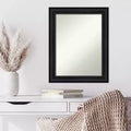 23" x 29" Non-Beveled Astor Black Wall Mirror - Amanti Art: Modern Rectangular, Decorative, Frame Included