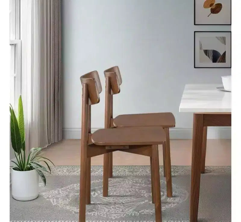GDFStudio Thomas Mid-Century Modern Walnut Solid Wood Dining Chairs (Set of 2 )