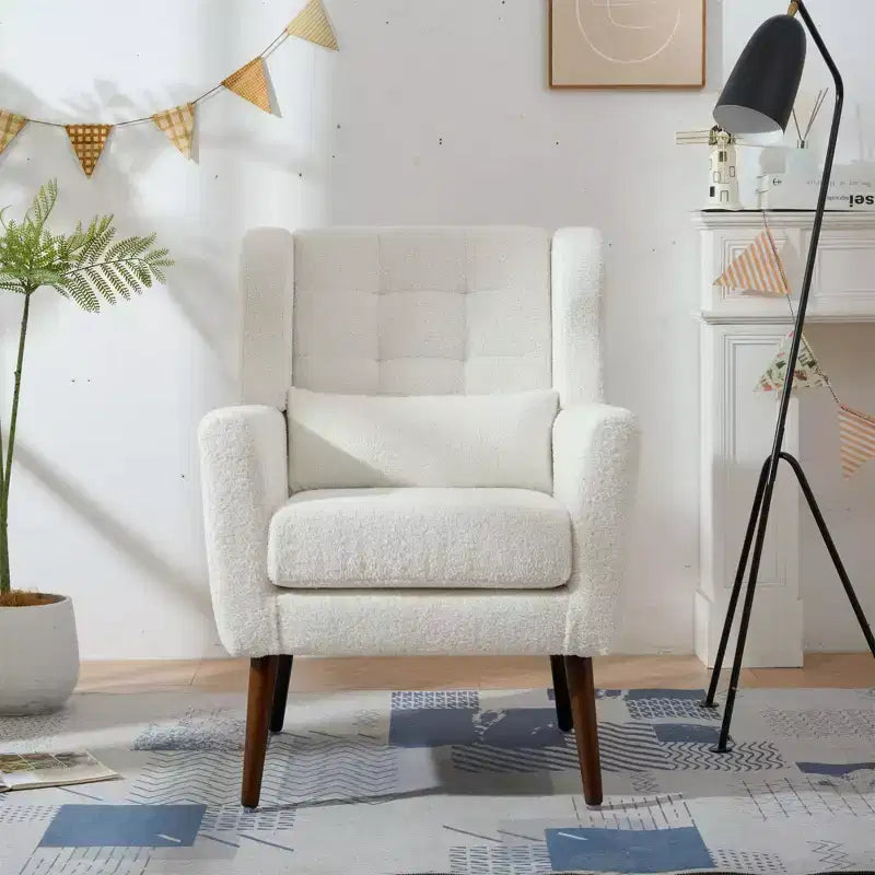 Fauteuils d'appoint pour chambre, Fauteuil d'appoint moderne du milieu du siècle, Chaises en tissu Teddy Fauteuil de lecture confortable, Fauteuils de salon