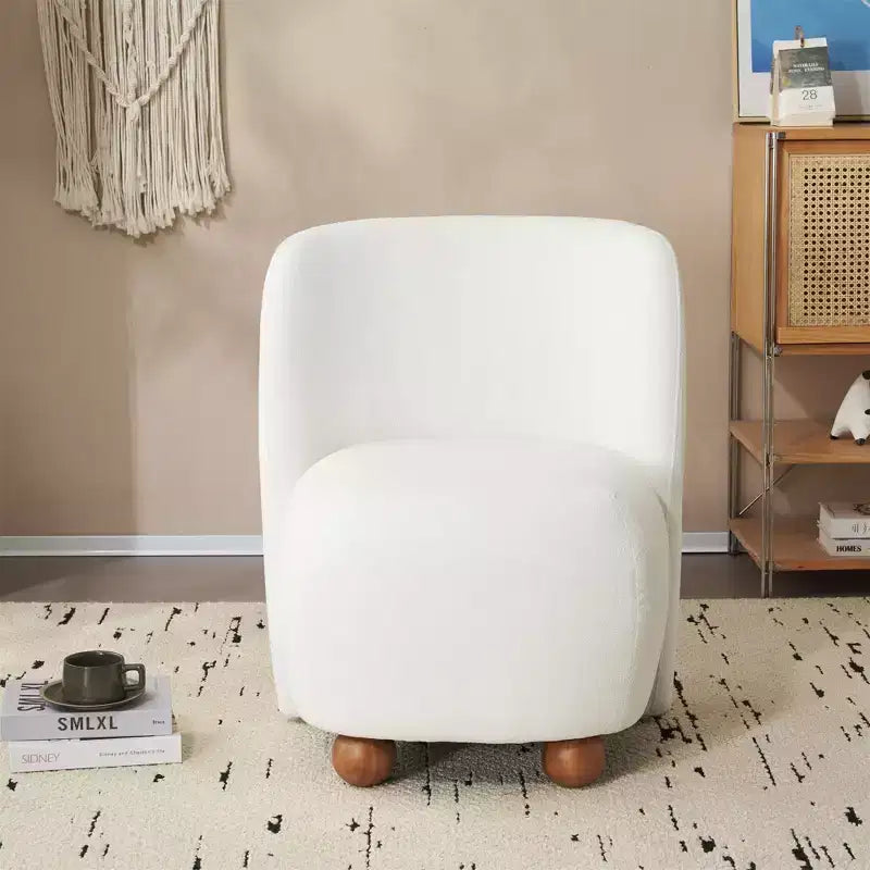Fauteuils d'appoint pour chambre à coucher, fauteuil d'appoint moderne à dossier bas, chaises de salon sans accoudoirs rembourrées, pieds ronds en bois de pin