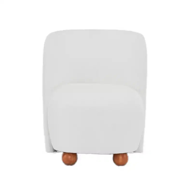 Fauteuils d'appoint pour chambre à coucher, fauteuil d'appoint moderne à dossier bas, chaises de salon sans accoudoirs rembourrées, pieds ronds en bois de pin