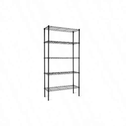 5 - Shelf Heavy Duty Steel Wire Rack Storage Shelving Organizer Kitchen Garage 36 Inch Lx 14 Inch Wx 72 Inch H Black Adjustable