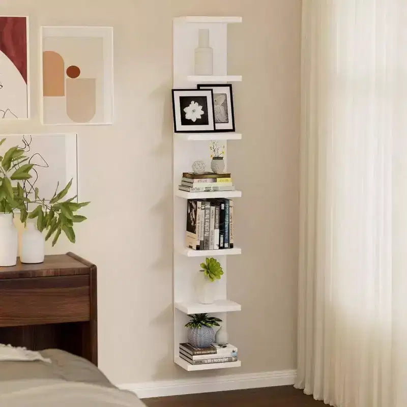 Tier Wall Shelf Unit Floating Shelves Storage Home Display White Tall Long Shelf Book Shoe Vanity Purse TV Bedroom Living Room