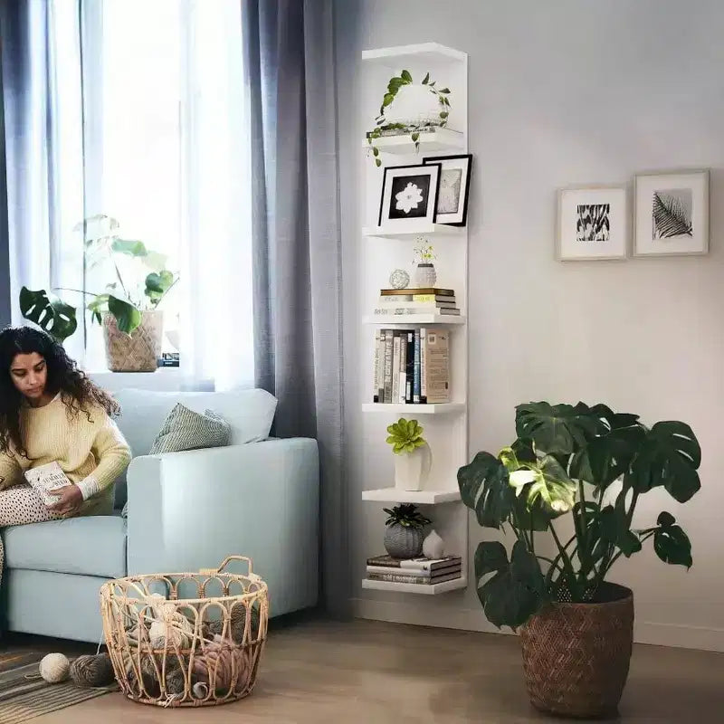 Tier Wall Shelf Unit Floating Shelves Storage Home Display White Tall Long Shelf Book Shoe Vanity Purse TV Bedroom Living Room