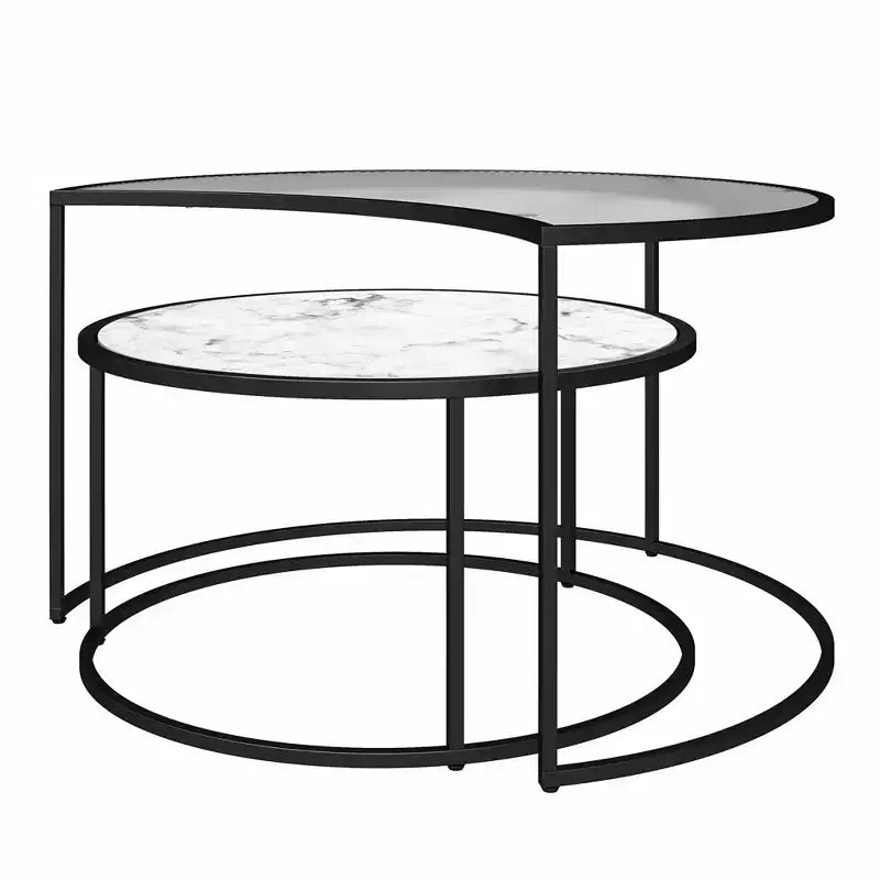 GDFStudio Luminara 2 Piece Moon Phases Nesting Coffee Tables
