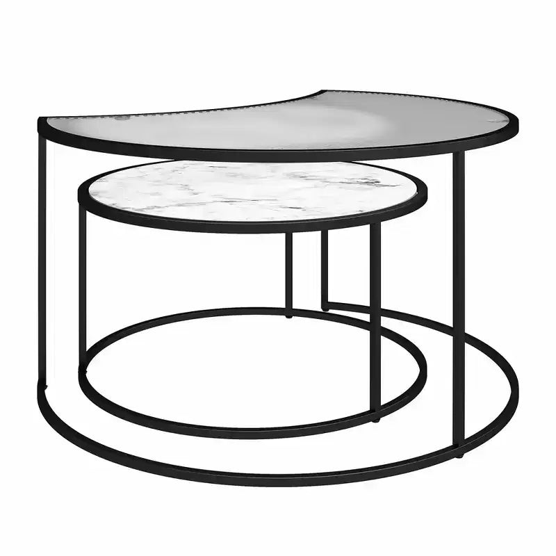 GDFStudio Luminara 2 Piece Moon Phases Nesting Coffee Tables