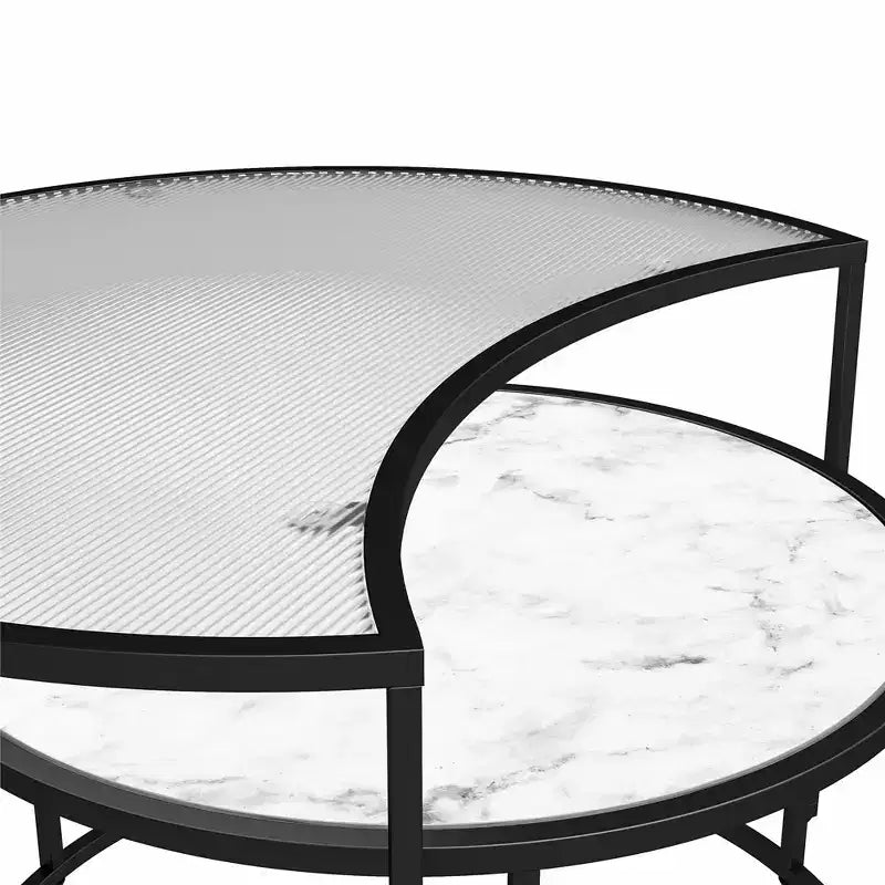 GDFStudio Luminara 2 Piece Moon Phases Nesting Coffee Tables