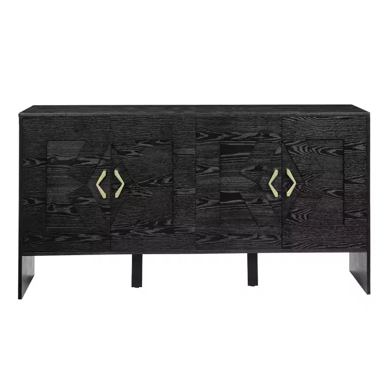 Mid-Century Modern Sideboard Buffet Cabinet with Geometric Doors, Storage Console with Adjustable Shelves - Panipeachy