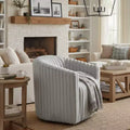 GDFStudio Harwell Ultra Plush Cord Swivel Barrel Chair with Metal Base