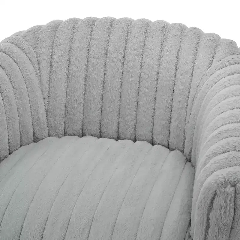 GDFStudio Harwell Ultra Plush Cord Swivel Barrel Chair with Metal Base