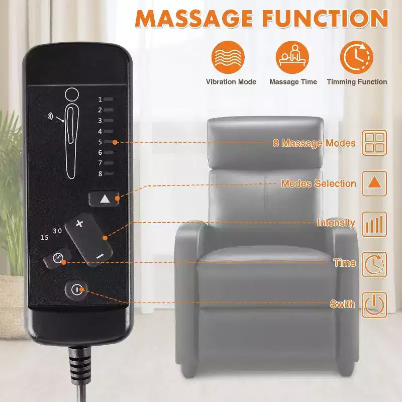 TUYOHW Manual Recliner Chair,Adjustable Winback Single Sofa with Massage,Heating,Reclining Lounge Chair for Living Room,Bedroom,Office