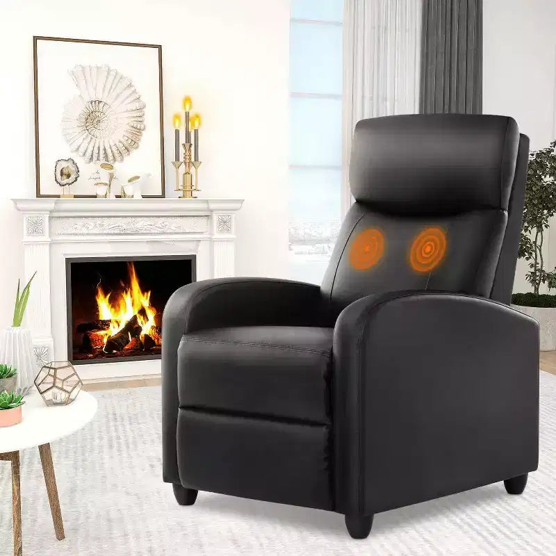TUYOHW Manual Recliner Chair,Adjustable Winback Single Sofa with Massage,Heating,Reclining Lounge Chair for Living Room,Bedroom,Office
