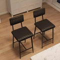 Bar Stools Set of 2, PU Leather Counter Height Bar Stools with Thick Cushion and Thickened Metal Legs, for Island, Counter Bar, Kitchen