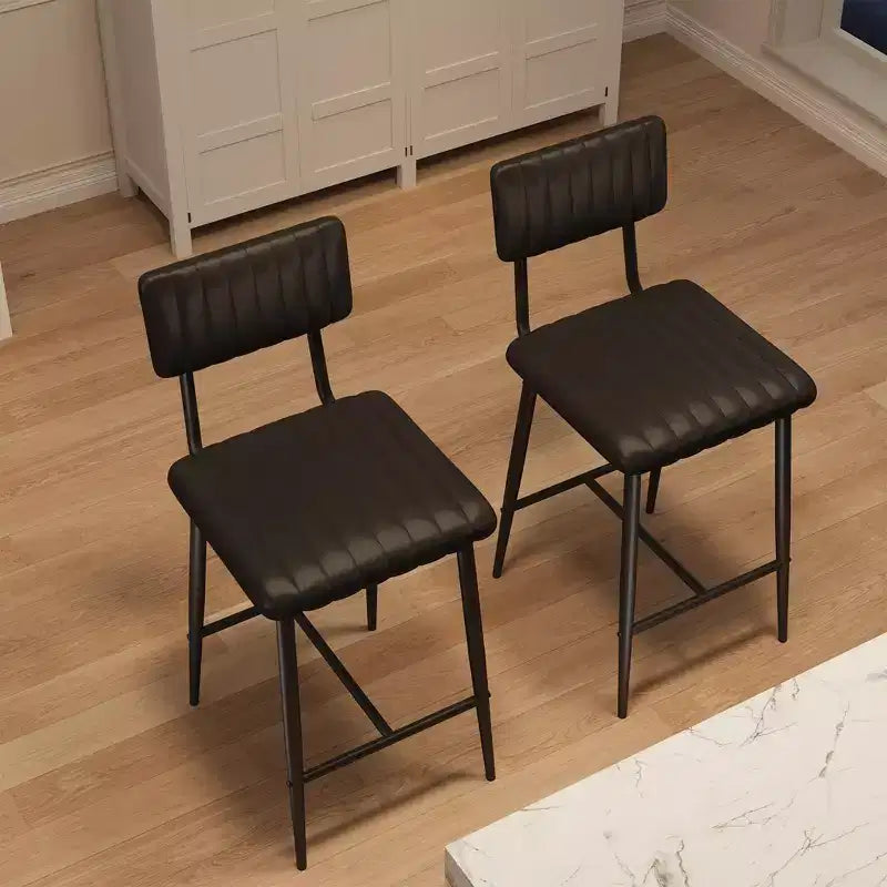 Bar Stools Set of 2, PU Leather Counter Height Bar Stools with Thick Cushion and Thickened Metal Legs, for Island, Counter Bar, Kitchen