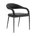 HomeRoots Set of Two Gray And Black Upholstered Polyester Open Back Dining Arm Chairs