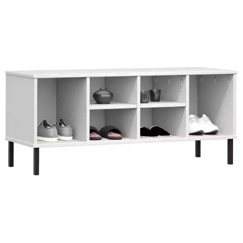 vidaXL Shoe Cabinet Shoe Cubby with 6 Compartments Shoe Rack Solid Pine Wood