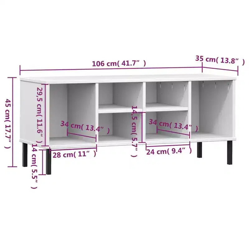 vidaXL Shoe Cabinet Shoe Cubby with 6 Compartments Shoe Rack Solid Pine Wood