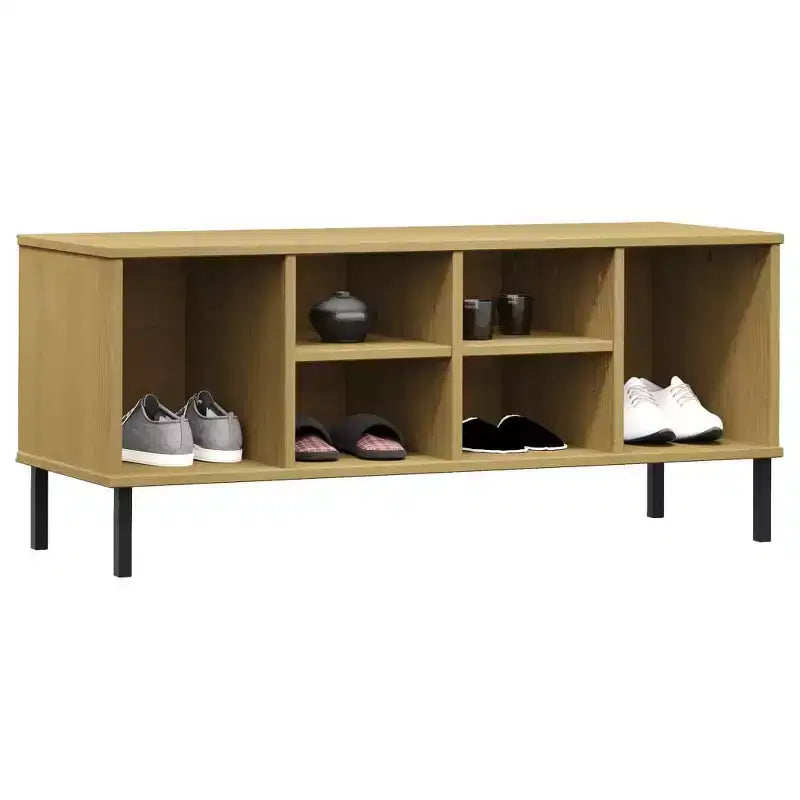 vidaXL Shoe Cabinet Shoe Cubby with 6 Compartments Shoe Rack Solid Pine Wood
