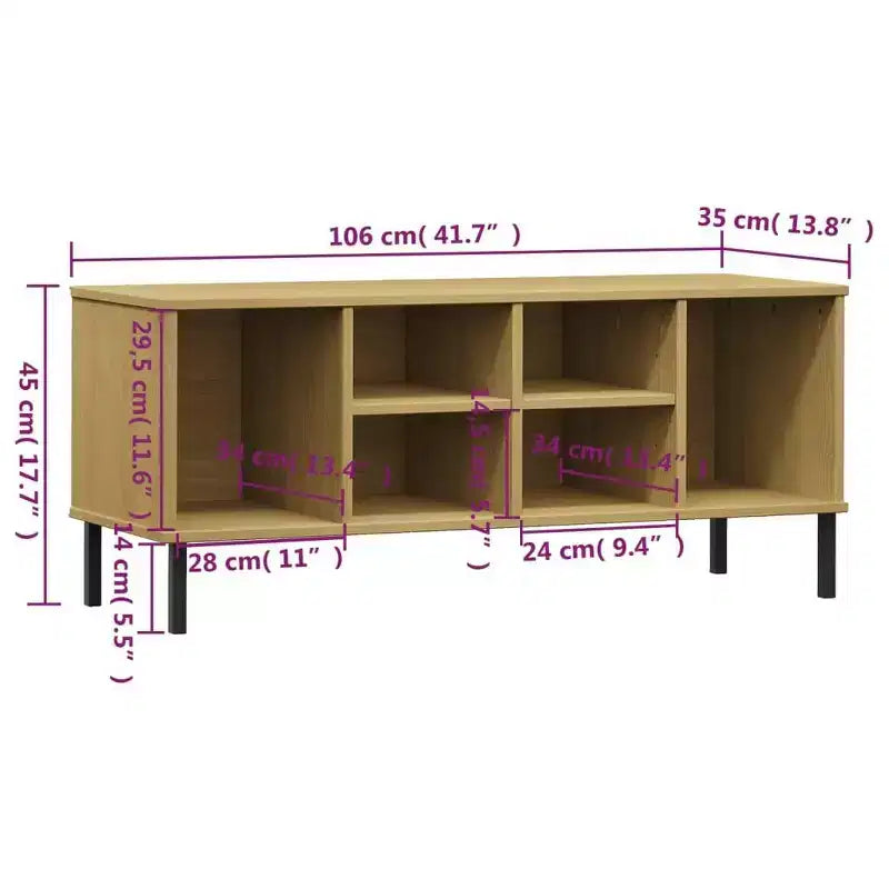 vidaXL Shoe Cabinet Shoe Cubby with 6 Compartments Shoe Rack Solid Pine Wood