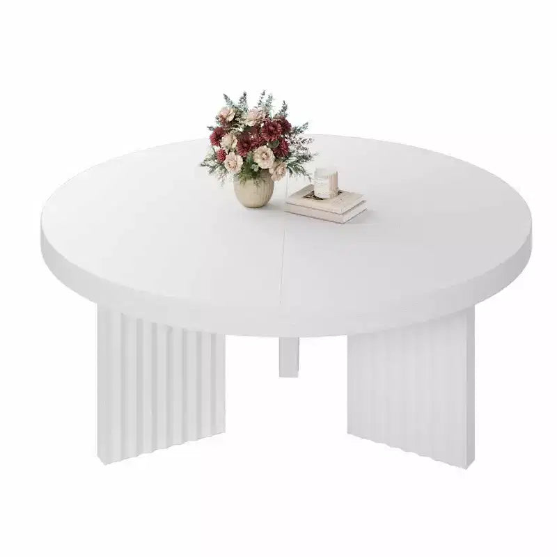 Round Coffee Table, 33.5 Coffee Table for Living Room, Wood Center Table, Small Space, Home Office, Easy Assembly