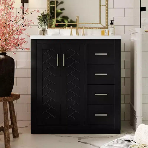 30 Bathroom Vanity with Sink, Bathroom Floor Cabinet with Drawers and Soft Closing Doors, Single Sink Bathroom Vanity