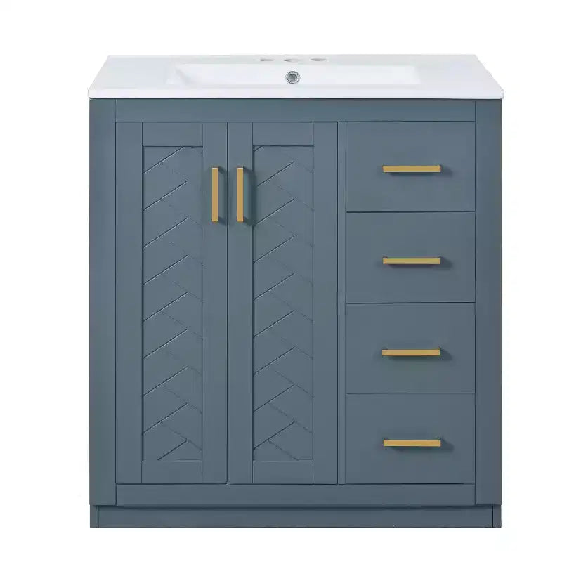 30 Bathroom Vanity with Sink, Bathroom Floor Cabinet with Drawers and Soft Closing Doors, Single Sink Bathroom Vanity