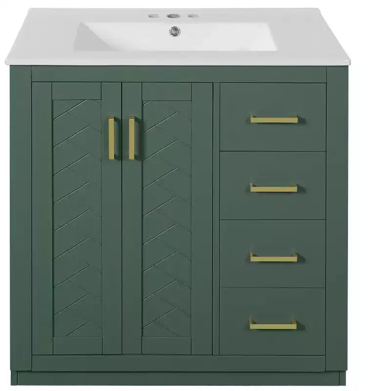 30 Bathroom Vanity with Sink, Bathroom Floor Cabinet with Drawers and Soft Closing Doors, Single Sink Bathroom Vanity