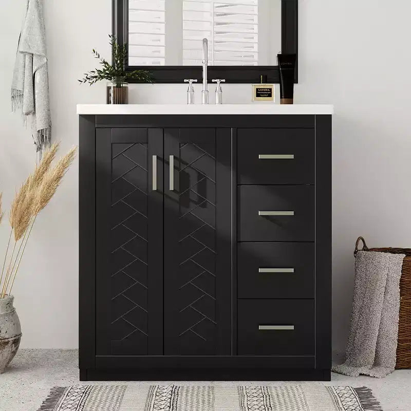 30 Bathroom Vanity with Sink, Bathroom Floor Cabinet with Drawers and Soft Closing Doors, Single Sink Bathroom Vanity