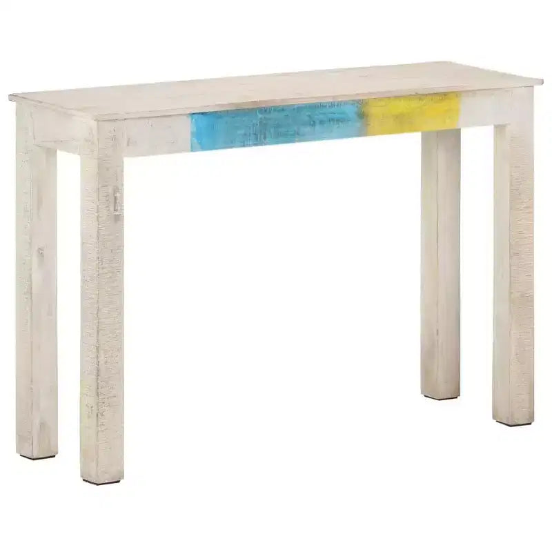 vidaXL Console Table White 45.3x13.8x30.3 Rough Mango Wood