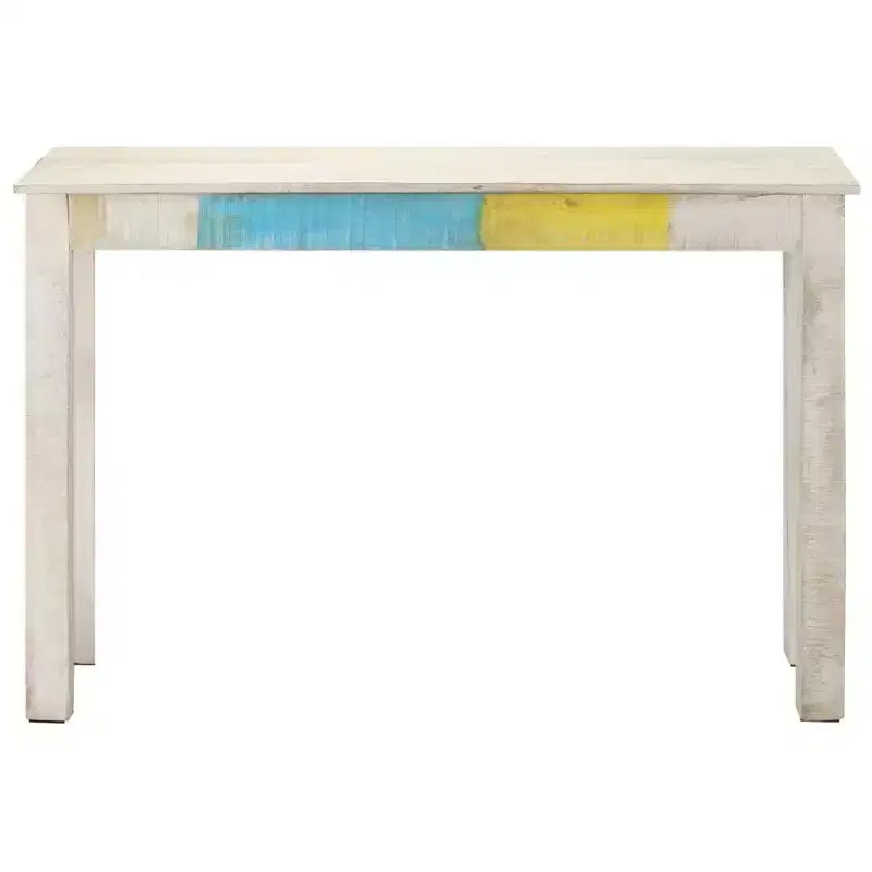 vidaXL Console Table White 45.3x13.8x30.3 Rough Mango Wood