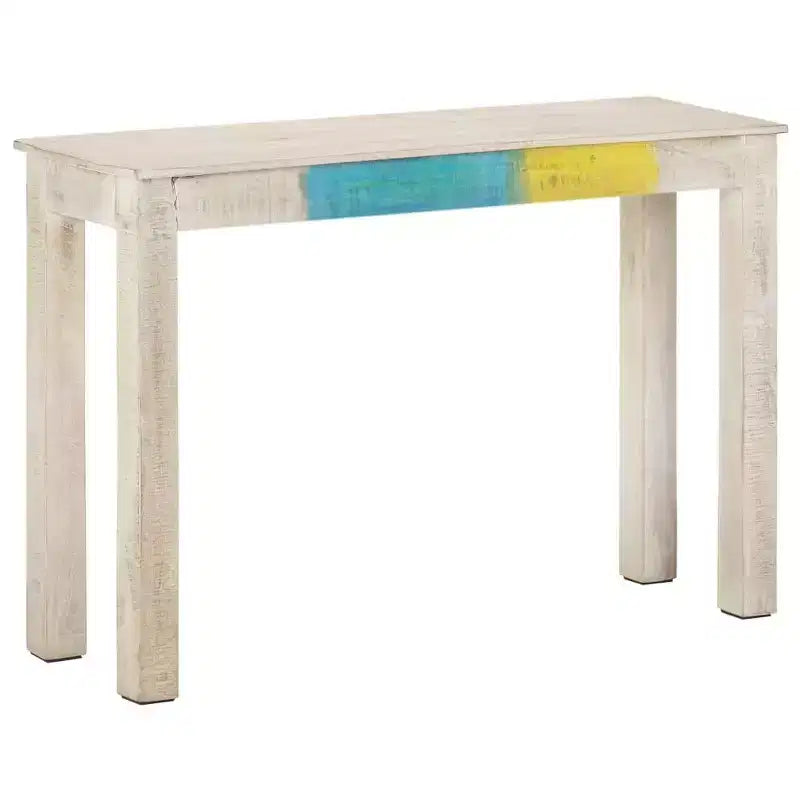 vidaXL Console Table White 45.3x13.8x30.3 Rough Mango Wood
