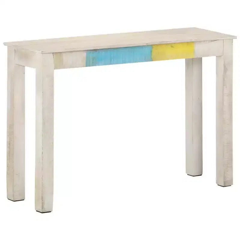 vidaXL Console Table White 45.3x13.8x30.3 Rough Mango Wood