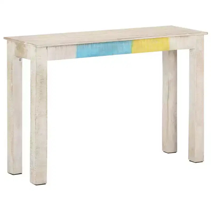 vidaXL Console Table White 45.3x13.8x30.3 Rough Mango Wood