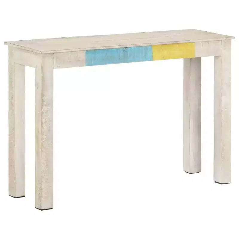 vidaXL Console Table White 45.3x13.8x30.3 Rough Mango Wood