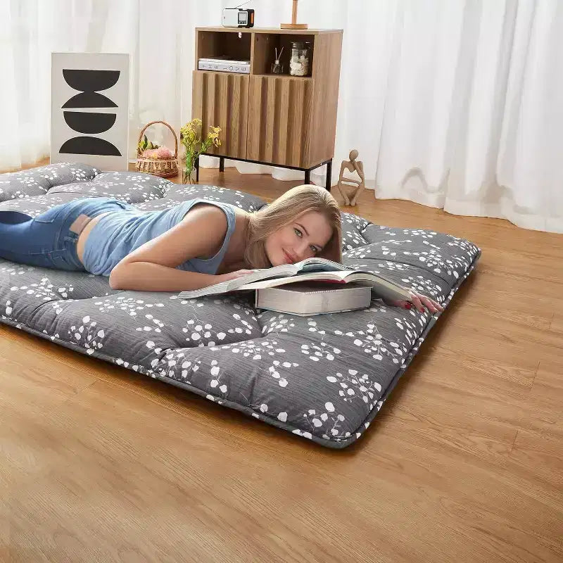 Japanese Futon Mattress, Futon Floor Mattress Japanese Style Floral Pattern Mattress for Floor, Tatami Mat, Sleeping Mattress Pad for Camping Travel