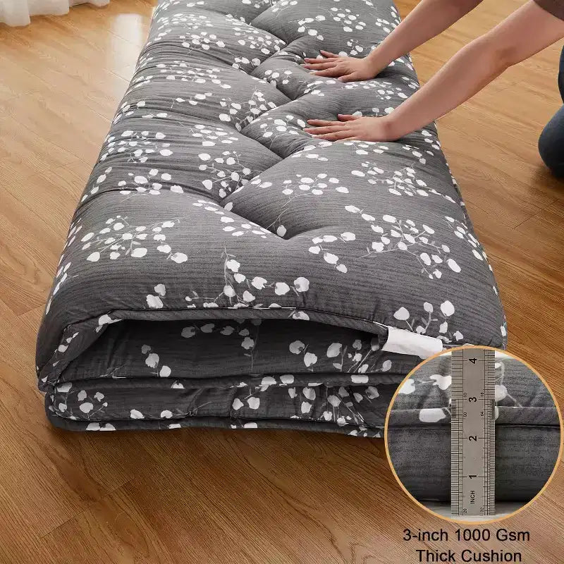 Japanese Futon Mattress, Futon Floor Mattress Japanese Style Floral Pattern Mattress for Floor, Tatami Mat, Sleeping Mattress Pad for Camping Travel