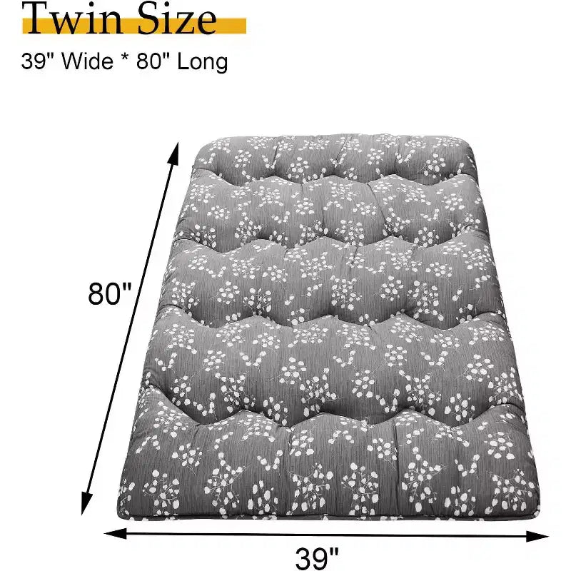 Japanese Futon Mattress, Futon Floor Mattress Japanese Style Floral Pattern Mattress for Floor, Tatami Mat, Sleeping Mattress Pad for Camping Travel